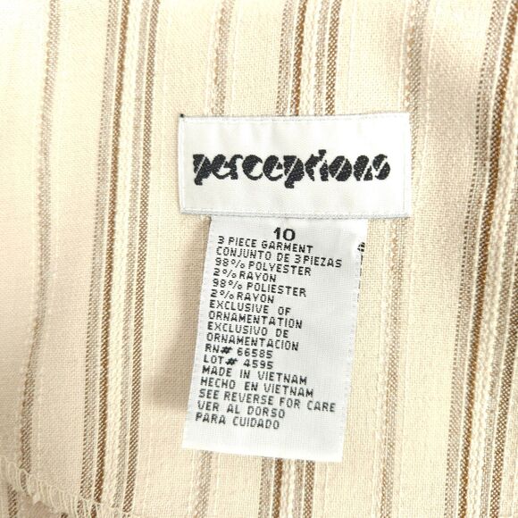 NWT VTG Perceptions Womens Beige Ivory 3 Piece Skirt Suit Set  Size 10 - Picture 10 of 16